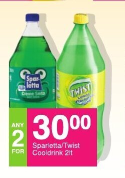 Save Sparletta/Twist Cooldrink 2lt offer