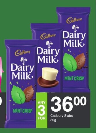 Save Cadbury Slabs 80g offer