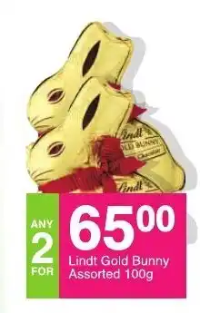 Save Lindt Gold Bunny Assorted 100g offer