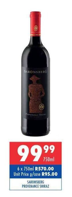 Ultra Liquors Saronsberg Provenance Shiraz 750ml offer
