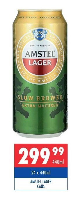 Ultra Liquors Amstel Lager cans 24 x 440ml offer