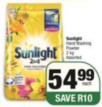 Spar Sunlight Hand Washing Powder 2kg assorted offer