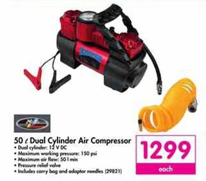 50L Dual Cylinder Air Compressor offer at Makro