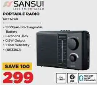 HiFi Corp Sansui Portable Radio SBR-ICFDG offer