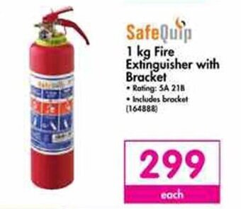 SafeQuip 1kg Fire Extinguisher with Bracket