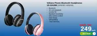 Incredible Connection Volkano Phonic Bluetooth Headphones offer