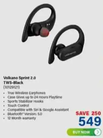 Incredible Connection Volkano Sprint 2.0 TWS-Black offer