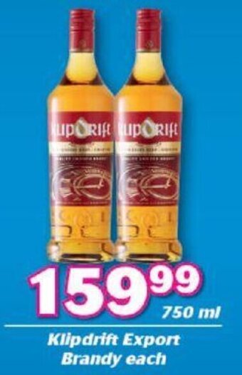 Klipdrift Export Brandy 750ml