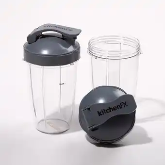 2x 710ml nutribullet compatible replacement cups with lids