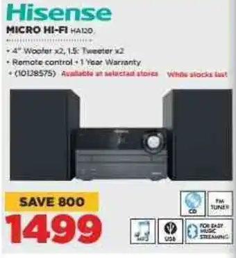 HiFi Corp Hisense Micro Hi-Fi HA120 offer