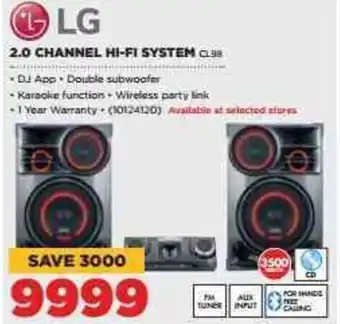HiFi Corp LG 2.0 Channel Hi-Fi System CL98 offer