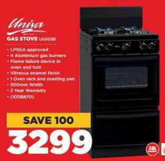 Univa Gas Stove UG005 offer at HiFi Corp