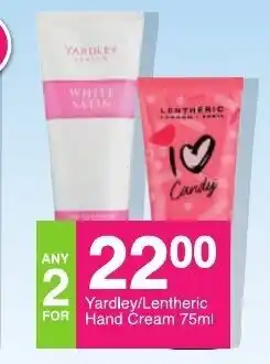Save Yardley/Lentheric Hand Cream 75ml offer