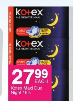 Save Kotex Maxi Duo Night 16's offer