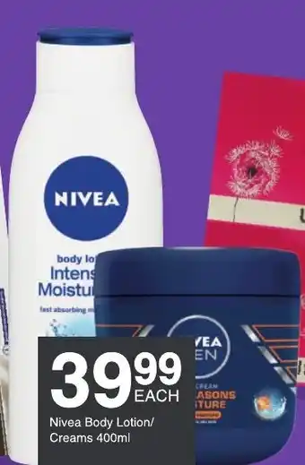 Save Nivea Body Lotion / Creams 400ml offer