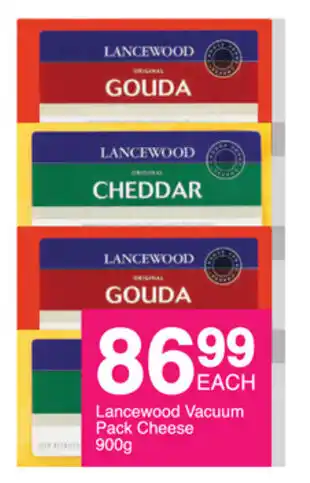 Lancewood Vacuum Pack Cheese 900g