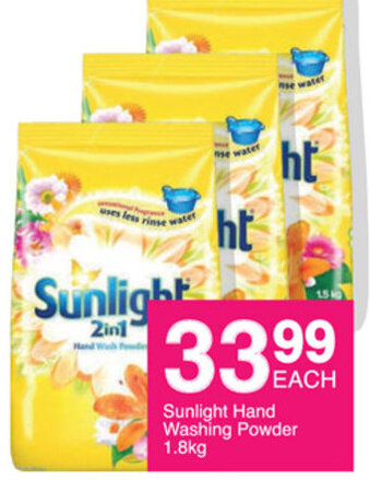 Save Sunlight Hand Washing Powder 1.8Kg offer
