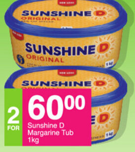 Save Sunshine D Margarine Tub 1Kg offer