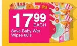 Save Save Baby Wet Wipes 80's offer
