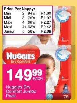 Save Huggies Dry Comfort Jumbo Pack offer