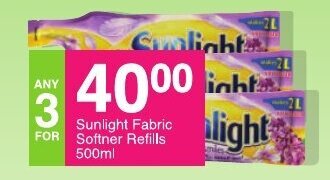Save Sunlight Fabric Softner Refills 500ml offer