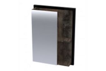 Bathroom Bizarre Ferro 440 mirror unit - matt black steel and napoca offer