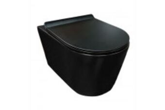 Bathroom Bizarre Ab-112 pali rimless wall hung b/e pan inc slim seat- m/black offer
