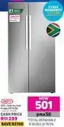 Game Defy 555ltr side-by-side fridge dff436 offer