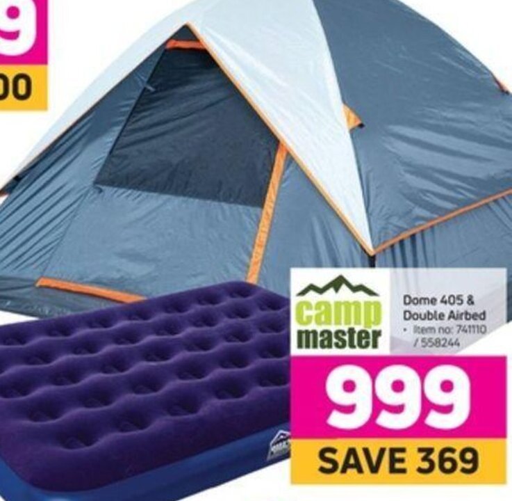 Camp Master Dome 405&Double Airbed 741110/558244 offer at Game