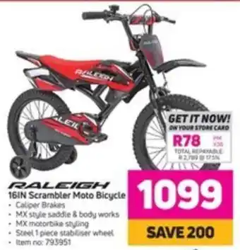 Game Raleigh 161N Scrambler Moto Bicycle 793951 offer