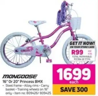 Game Mongoose 16"Or 20" Princess BMX 809426/809425 offer