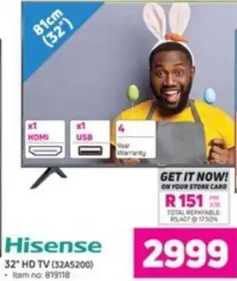 Game Hisense 32"HD TV 819118 offer
