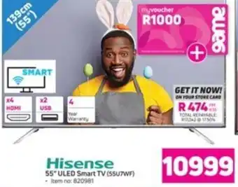 Game Hisense 55"Uled Smart TV 820981 offer