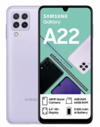 Stax Samsung galaxy a22 5g 64gb – violet offer