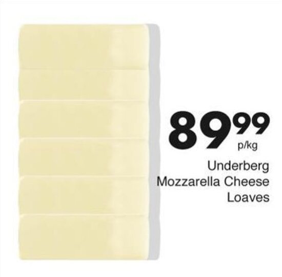 Underberg Mozzarella Cheese Loaves offer at Save Hyper