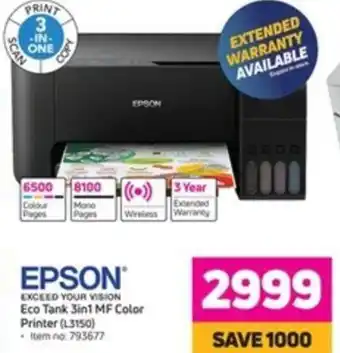 Game Epson Eco Tank 3in1 MF Color Printer 793677 offer