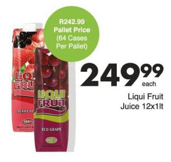 Liqui Fruit Juice 12 x 1lt offer at Save Hyper