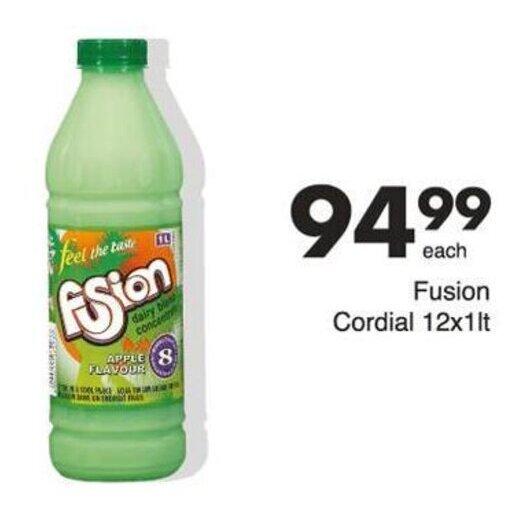 Fusion Concentrate Fruit Juice Cordial 12 x 1lt offer at Save Hyper
