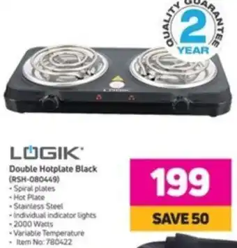 Game Logik Double Hotplate Black 780422 offer