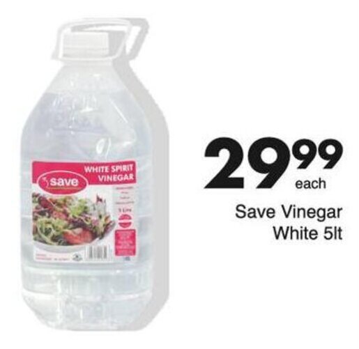 Save White Vinegar 5lt offer at Save Hyper