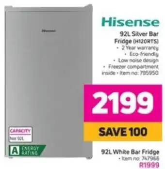 Game Hisense 92L Silver Bar Fridge 795950 offer