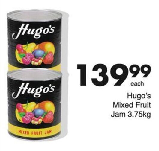 Hugo's Mixed Fruit Jam 3.75kg offer at Save Hyper