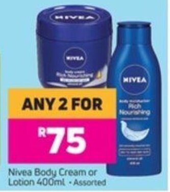 Game Nivea Body Cream Or Lotion 400ml offer