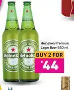 Game Heineken premium lager beer-for 2 x 650ml offer