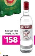 Game Smirnoff 1818 vodka-750ml offer