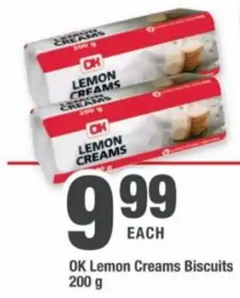 OK Grocer OK Lemon Creams Biscuits 200g offer