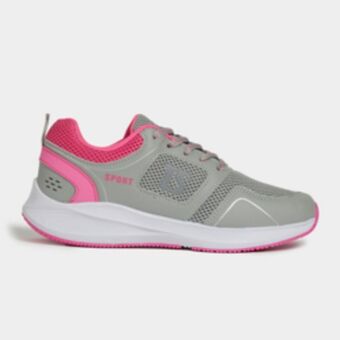 Junior grade school ts champions mesh grey/pink shoes