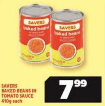 Savers Baked Beans in Tomato Sauce 410g