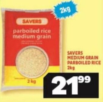Savers Medium Grain Parboiled Rice 2kg