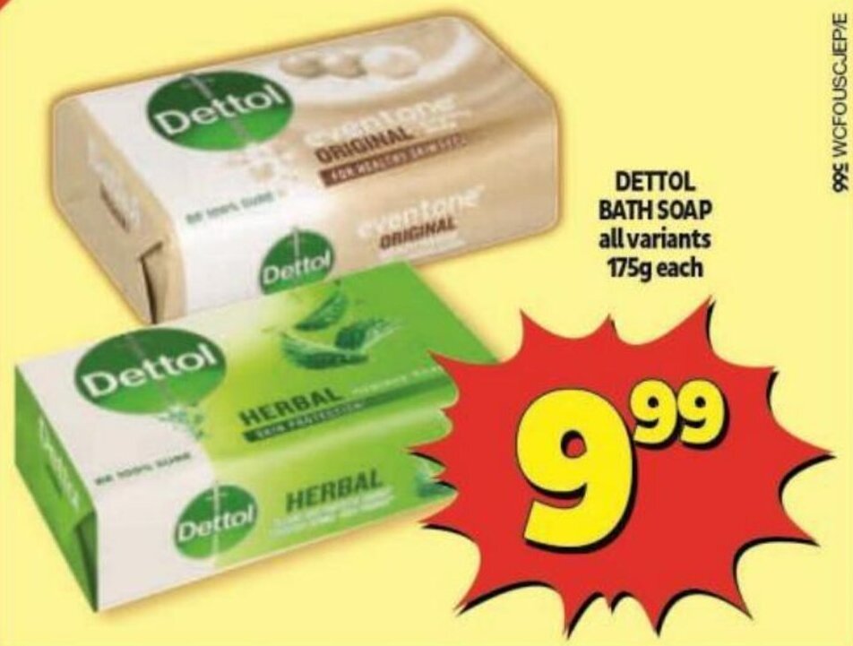 Dettol Bath Soap all variants 175g offer at Usave